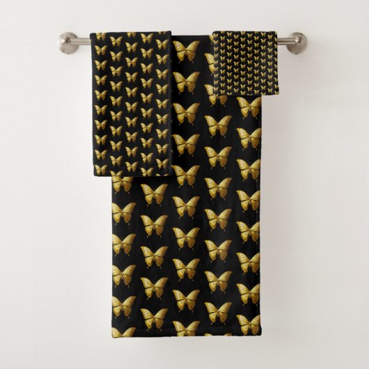 Elegant gouden vlinder patroon bad handdoek (Insitu)