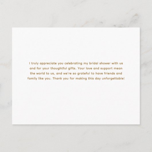 Elegant gouden Vrijgezellenfeest bedankkaart Uitnodiging Briefkaart (Achterkant)