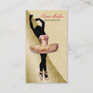 Elegant gouden weelderige ballerina Visitekaartje