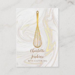 Elegant Gouden Whisk Catering Marmer Swirls Visitekaartje