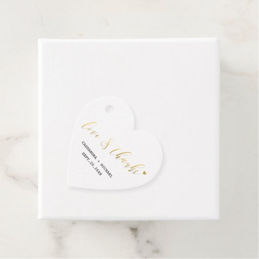 Elegant gouden witte kerkscriptbruiloft bedankjes labels (In situ)