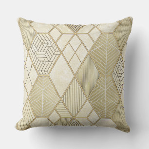 Elegant Gouden Zeshoek Geometrisch Patroon - Marme Kussen