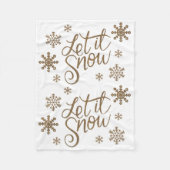 Elegant goudglitter laat het sneeuwtekstsneeuwvlok fleece deken (Voorkant)