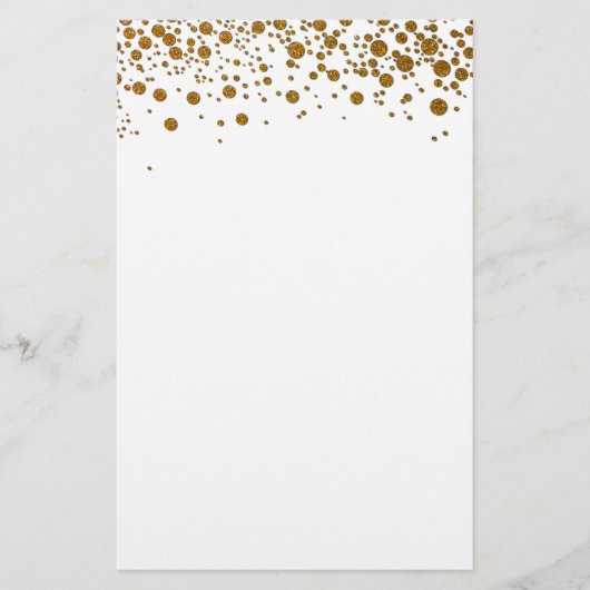 Elegant goudglitter Stationery Briefpapier (Voorkant)