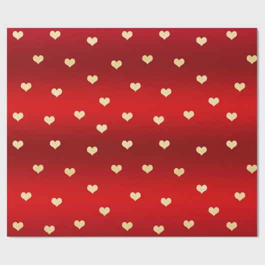 Elegant goudglitter Valentijnsdag hartpatroon Cadeaupapier (Vlak)