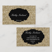 Elegant goudglitter visitekaartje (Voorkant / Achterkant)