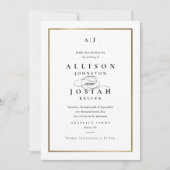 Elegant Goudkleurig Trouwmonogram Save The Date (Voorkant)