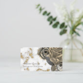 Elegant goudmarmer roos professional visitekaartje (Staand voorkant)
