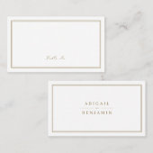 Elegant goudmonogram minimalistische bruiloft plaatskaartje (Voorkant / Achterkant)