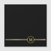 Elegant goudmonogram op zwarte Magnetische Kaart (Voorkant)