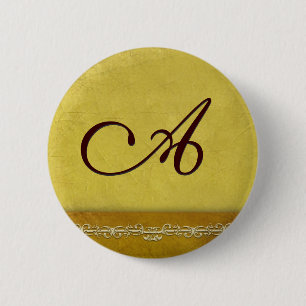 Elegant goudmonogram - pas je eigen goudmonogram a ronde button 5,7 cm