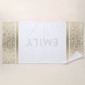 Elegant goudpaisley strandlaken (Voorkant)