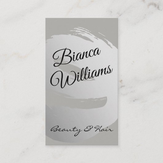 Elegant goudpenseel/grijs visitekaartje (Voorkant)