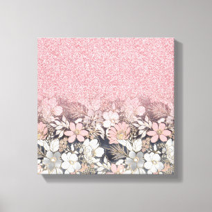 Elegant goudroze gradiënt Glitter Afbeelding Canvas Afdruk