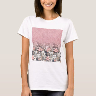 Elegant goudroze gradiënt Glitter Afbeelding T-shirt