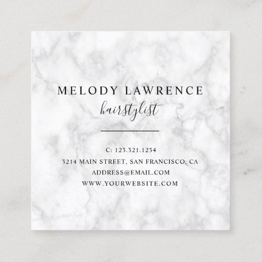 Elegant goudschaar en kam haarstylist vierkante visitekaartje (Achterkant)