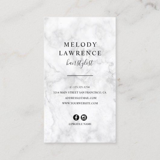 Elegant goudschaar en kam haarstylist visitekaartje (Achterkant)