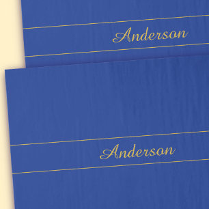 Elegant goudschrift op een marineblauwe achtergron tissuepapier