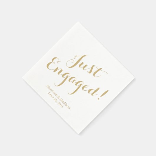 Elegant goudscript aangepast aangepast verloving servet (Hoek)