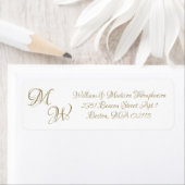 Elegant goudscript aangepast initiaal monogram etiket (Insitu)