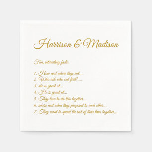 Elegant goudscriptwaar Fun Facts bruiloft Servet