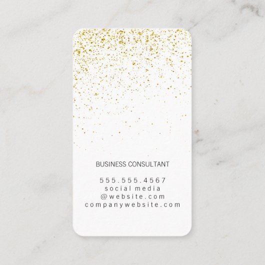 Elegant goudstof / Rood Visitekaartje (Achterkant)