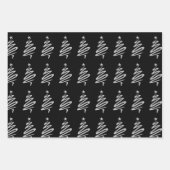 Elegant goudzilveren kerstboompatroon inpakpapier vel (Voorkant)