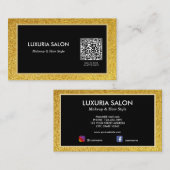 elegant goudzout schoonheidssalon | QR-code Visitekaartje (Voorkant / Achterkant)