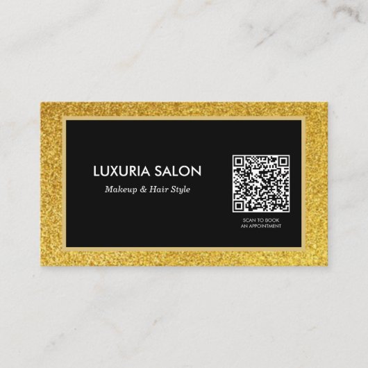 elegant goudzout schoonheidssalon | QR-code Visitekaartje (Voorkant)
