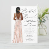 Elegant Gown Bridal Brunch Uitnodiging (Staand voorkant)