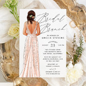 Elegant Gown Bridal Brunch Uitnodiging