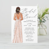 Elegant Gown Bridal Brunch Uitnodiging (Staand voorkant)
