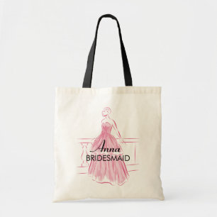 Elegant Gown Bridal Party Personalized Canvas tas