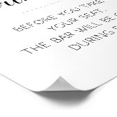 Elegant Grab A Drink Wedding Bar Sign Poster (Hoek)