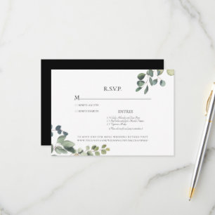 Elegant Grace Eucalyptus Wedding RSVP Kaart