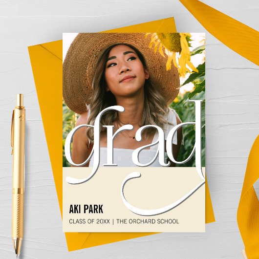 Elégant Grad, Faire-part de diplôme de photographi