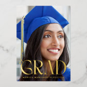 Elégant Grad Foil photo Faire-part de graduation (Recto)