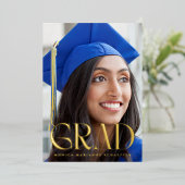 Elégant Grad Foil photo Faire-part de graduation (Debout devant)