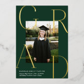Élégant GRAD Photo Graduation Gold Faire-part (Recto)