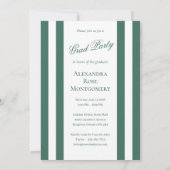 Elegant Grad Script French Stripe Photo Graduation Kaart (Achterkant)