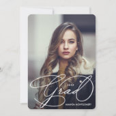 Elegant Grad Script Photo Graduation Invitation (Devant)
