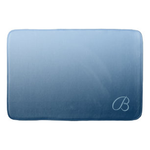 Elegant Gradiënt Blauw met Douane Monogram Badmat