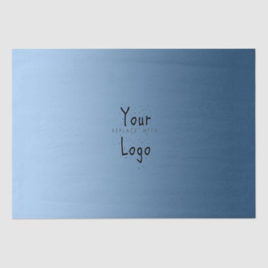 Elegant Gradient Blue met aangepaste Logo Tissuepapier (Voorkant)