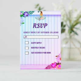 Elegant gradiënt Floral Lijst RSVP Kaartje