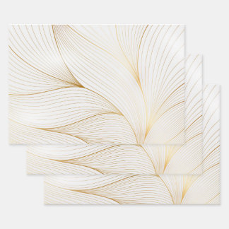 Elegant Gradient golden lineair patroon Inpakpapier Vel