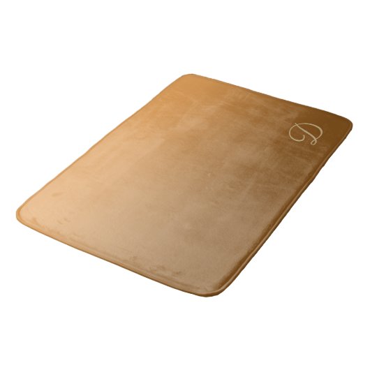 Elegant Gradiënt Goud met Douanemonogram Badmat (Gekanteld)