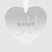 Élégant Gradient Gris Personnalisable Monogramme (devant)