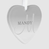 Élégant Gradient Gris Personnalisable Monogramme (devant)