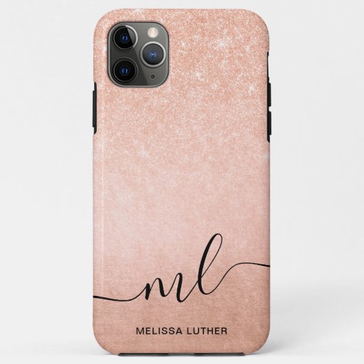 Elegant  gradiënt koper roos goud glitter Case-Mate iPhone case (Achterkant)