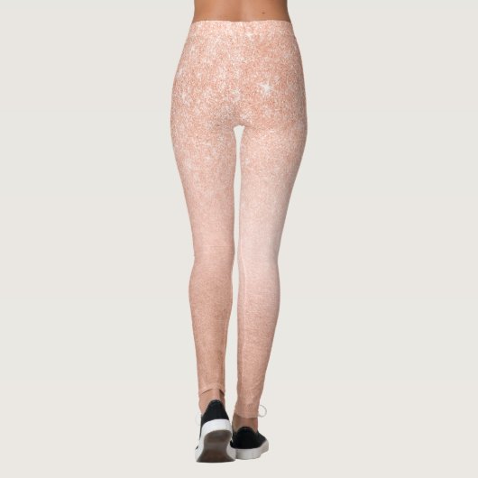 Elegant gradiënt koper roos goud glitter leggings (Achterkant)